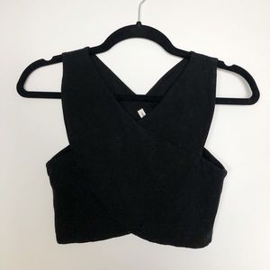 Crop Black Cross-Tank